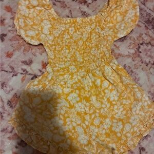 Vince Camuto Yellow and White Floral Romper